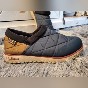 LL Bean Waterproof Primaloft Quilted Slip On sz 8 in Navy/Tan